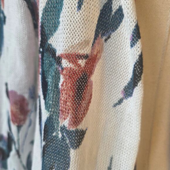 J.Jill Women's Linen Blend Floral Whimsical Duster Cardigan Sweater Size M Multi - Picture 4 of 8